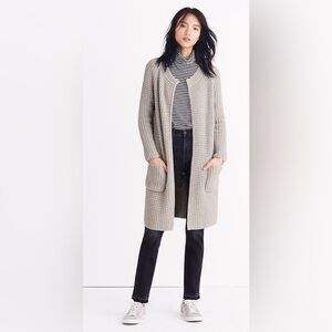 Madewell Wafflestitch Knit Sweater-Coat in Gray Women’s Sz XXS